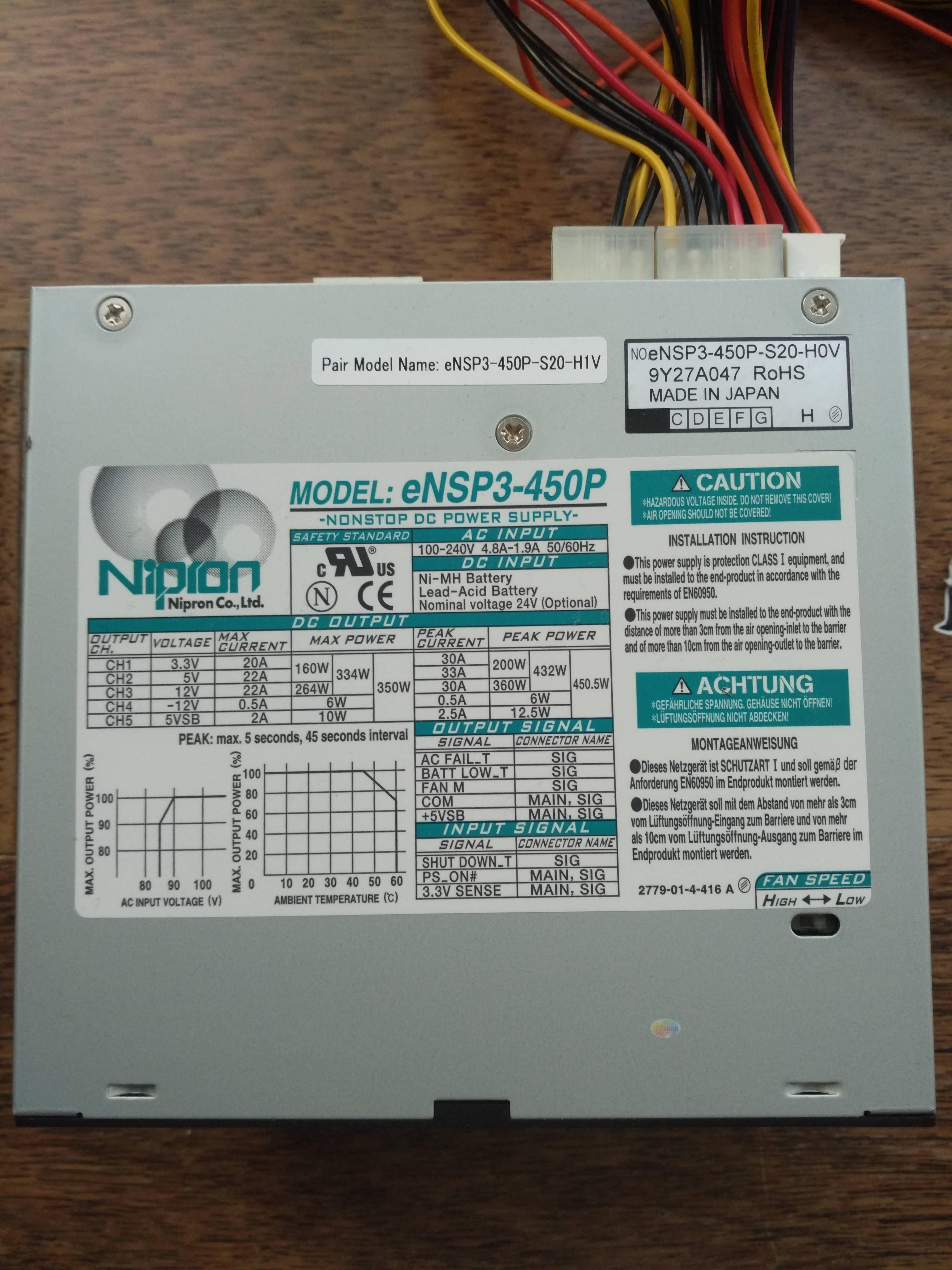 Stock Nipron eNSP3-450P 450w power pchifi artifact bargaining