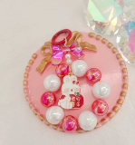 Красный кролик с бантиком, брелок