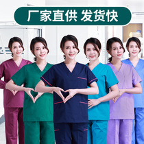 Brush hand clothes Long sleeve hand wash clothes Short sleeve doctor clothes pure cotton surgical clothes Female beauty salon work clothes Male operating room