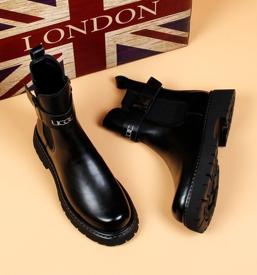 2023新款切尔西机车男靴时尚休闲马丁靴内增高青年短靴英伦男靴子