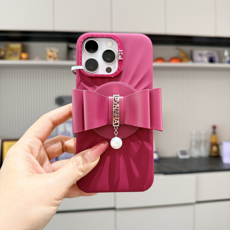 [in Stock, Authentic] Miss Er's Exclusive Berry Red Phone Case Set Suitable for Apple 17 Pro Max Protective Case iPhone 16 New Year Gift Light Luxury Original