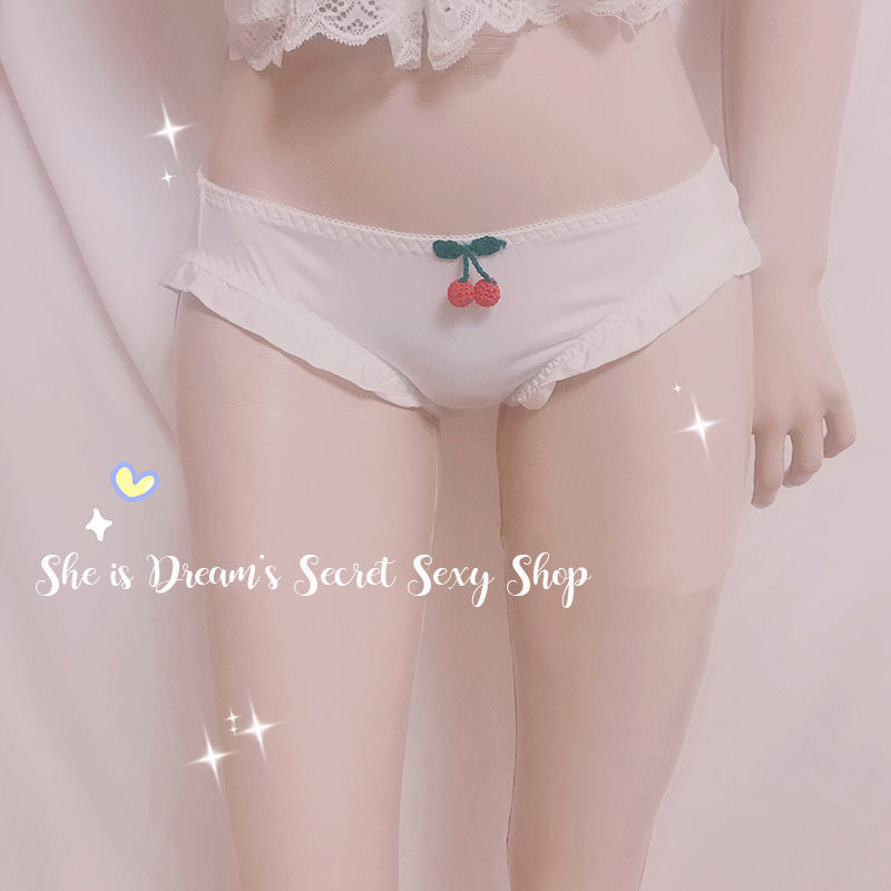 Feed you a cherry ~ she is like a dream soft girl and she is in a cute agaric side elastic underwear inside ~