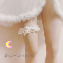 She is like a dream custom~ Soft sister French girl Lolita base wild white lace leggings leg ring~