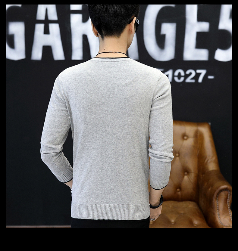 Áo len nam mùa thu mới của Hàn Quốc áo len cotton cổ chữ V ấm áp Áo len mỏng đáy quần áo nam áo khoác mùa đông nam
