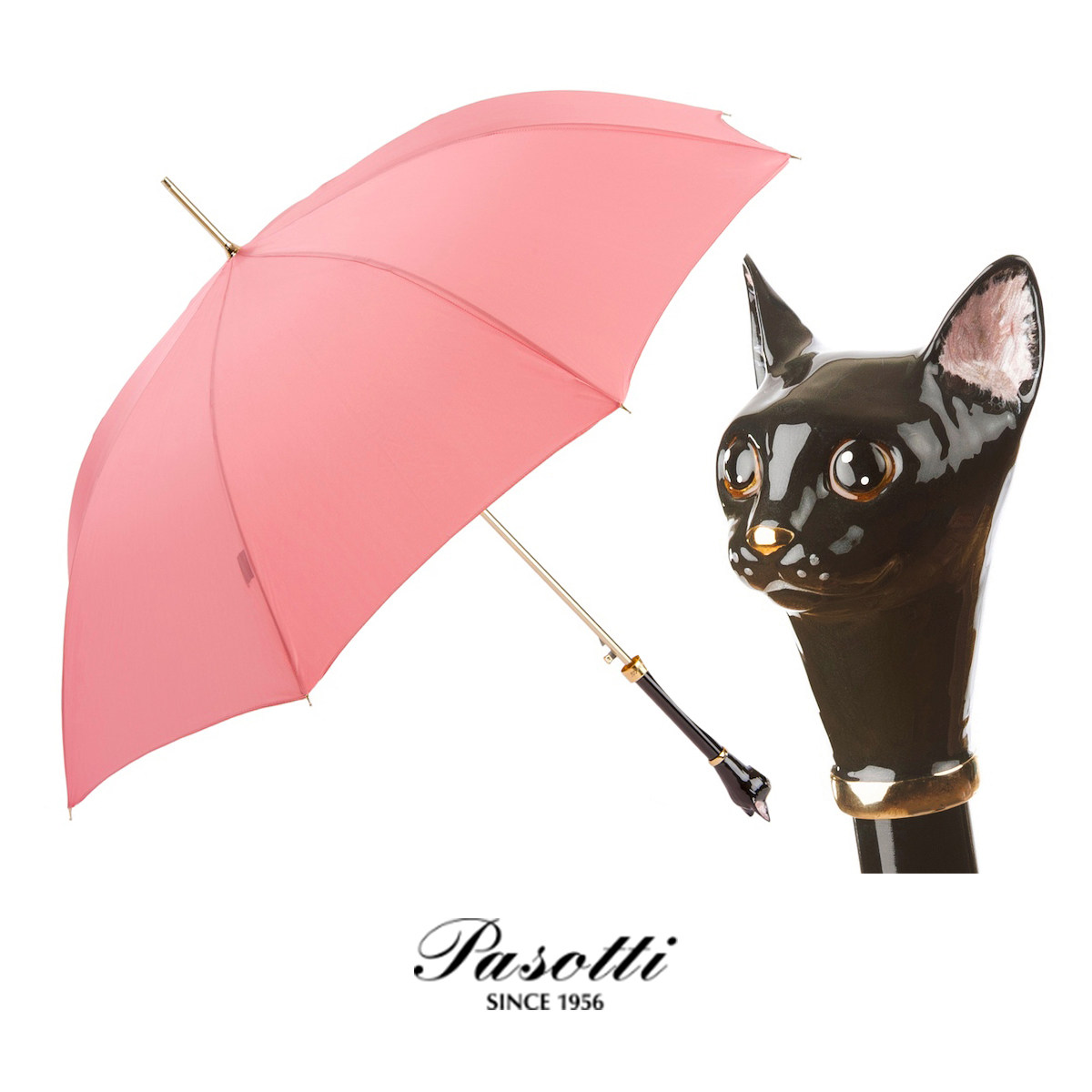 Italy imports Pasotti artisanal sunny Umbrian kitty Pizza Flowers Pink Teenage Girl Eurostyle Retro Gift