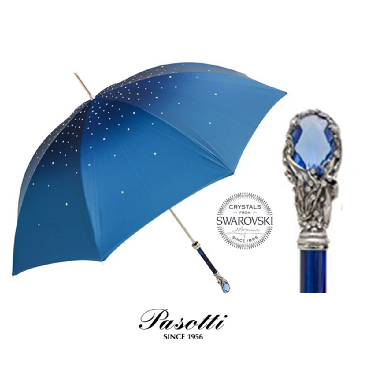 Italy Imports Pasotti Artisanal Sunny Umbrellas Blue Full of the Swarocene Chic water crystal gift