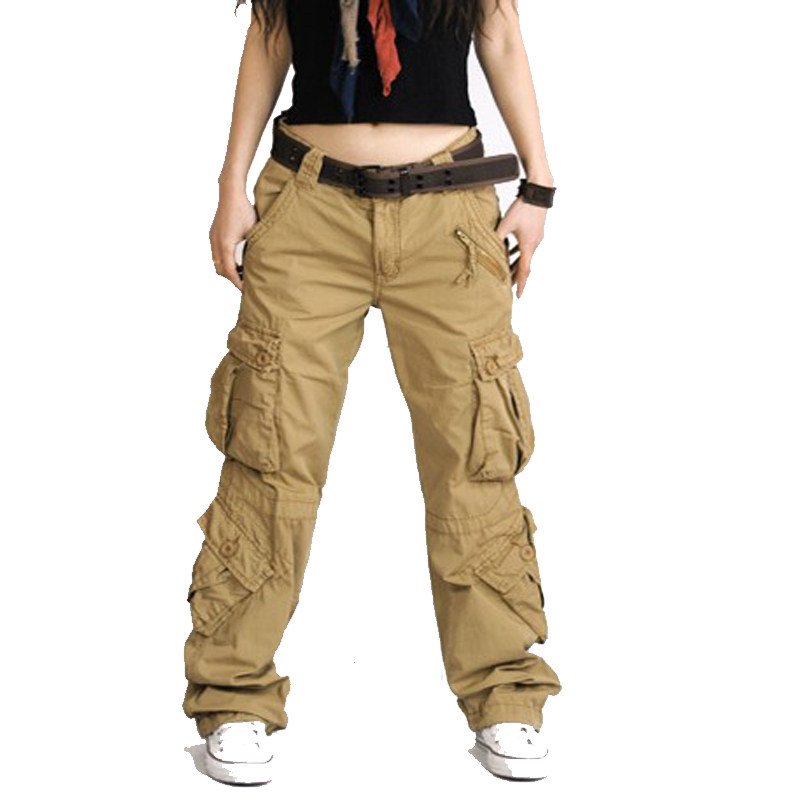 Korean version loose couple overalls mid-waist casual women's pants sports trousers multi-pocket straight work pants