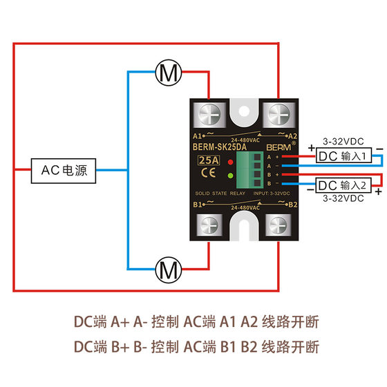 Berme 솔리드 스테이트 릴레이 SSRBERM-SK40DA 듀얼 채널 듀얼 제어 DC 제어 AC SK-DA 단상