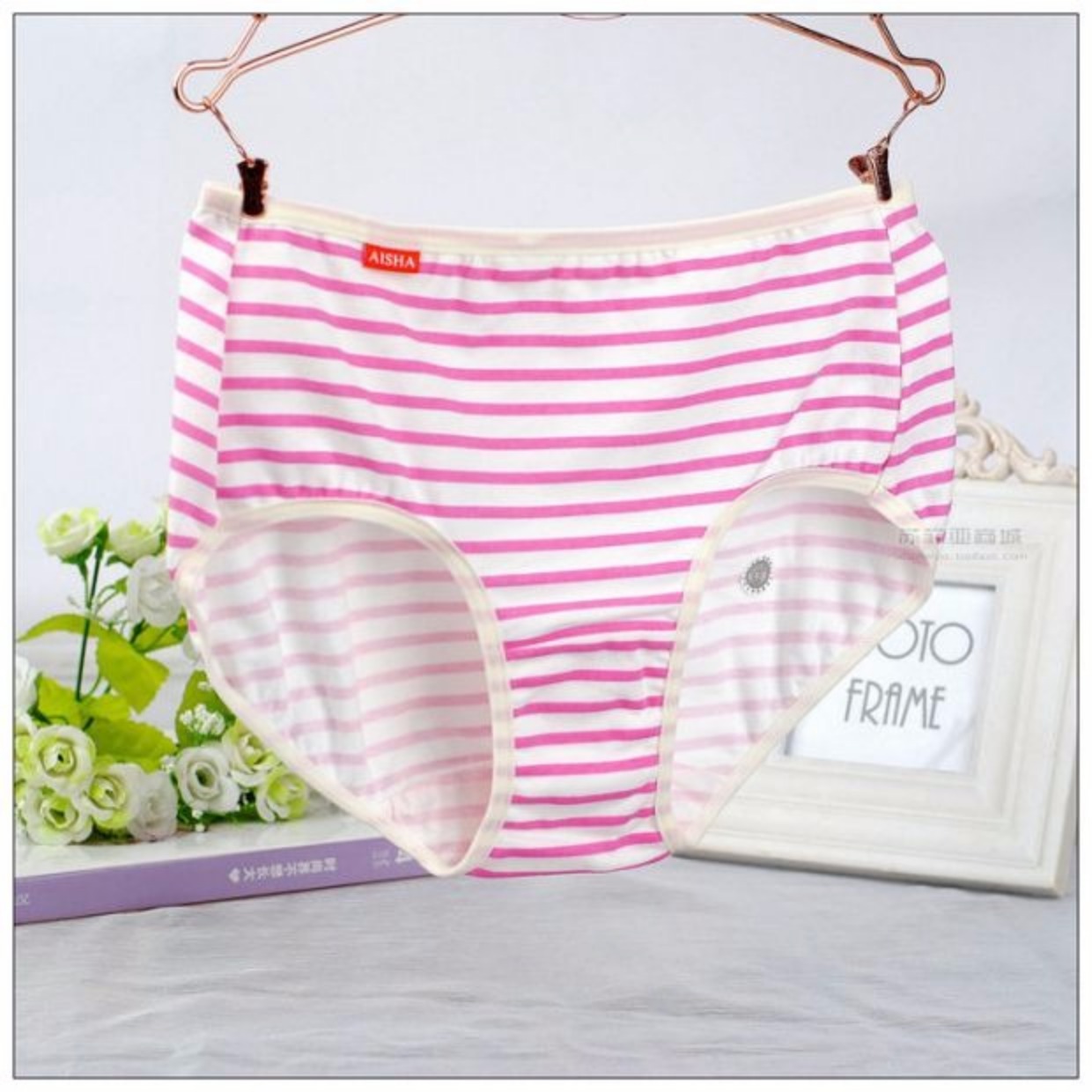 Authentic tình yêu cát nữ sọc đồ lót cotton túi eo hông thoải mái thoáng khí vải cotton boxer hộp quà - Bộ quà tặng quần lót đúc 
