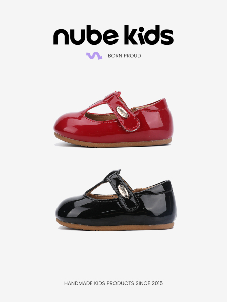 Genuine Leather British Nube Children's Shoes Baby Girl Single-Layer Shoes Spring New Arrival Children's Minimalist Black Soft End Toddler Leather Shoes