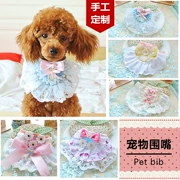 Mùa hè mới thú cưng tam giác khăn quàng cổ ngọt ngào công chúa Teddy bib hơn gấu tròn nước bọt khăn mèo trang phục - Quần áo & phụ kiện thú cưng