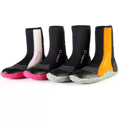 DIVESAIL diving shoes 5mm river tracing men's and women's winter swimwear equipment surfing high tube anti-slip socks Professional snorkeling boots