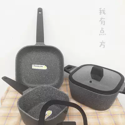 Export I have a point of black Gray die-cast wheat stone 24 square frying pan 16 milk pot 24 soup pot Shun Feng