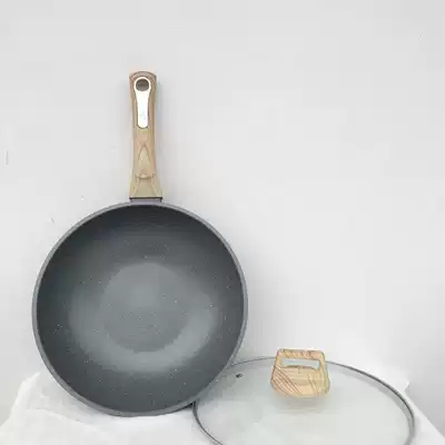 Clearance 28cm rice stone with lid wok non-stick pan micro oil fume can be oil-free cooking induction cooker