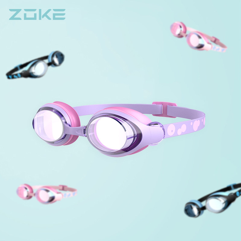 ZOKE Zhouke Children Teenagers Swimming Training High Definition Waterproof Anti-Fog Professional not in the middle frame flat light swimming goggles