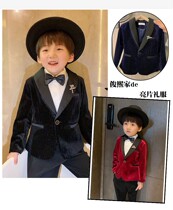Boy Suit Jacket Single Piece Bright Sheet 2021 Fall Red Flower Boy Dress Piano for a Western suit blouse