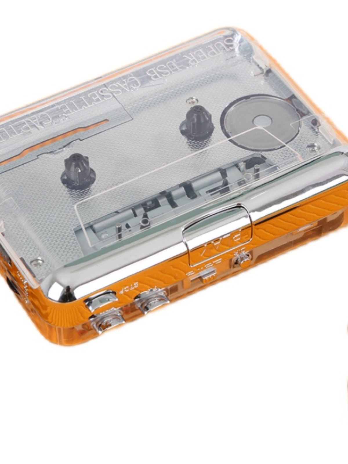 Classic Fully Transparent Shell Tape Player Retro Old-Fashioned Cassette Machine English Walkman Tape to Mp3 Single Player