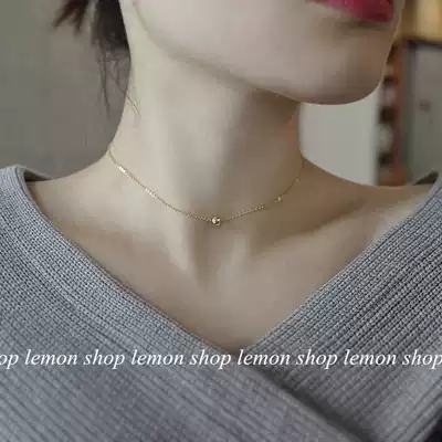 Korean high-end 14k bag golden beads choker new necklace female niche design sense of simple temperament light luxury
