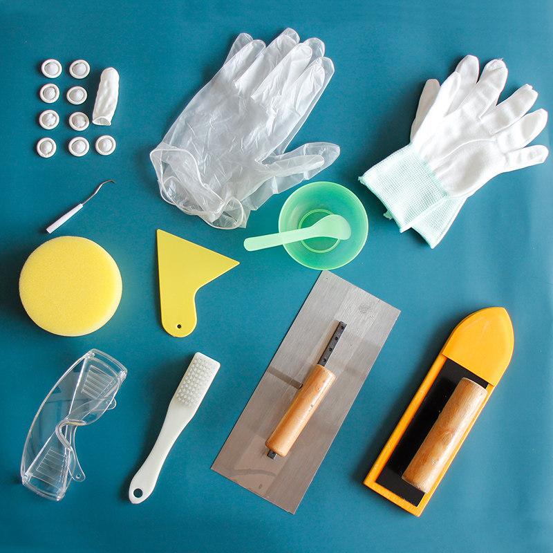 diy Mosaic handmade protective material bag Finger cover Sponge small bowl spoon scraper Children's beauty production tools