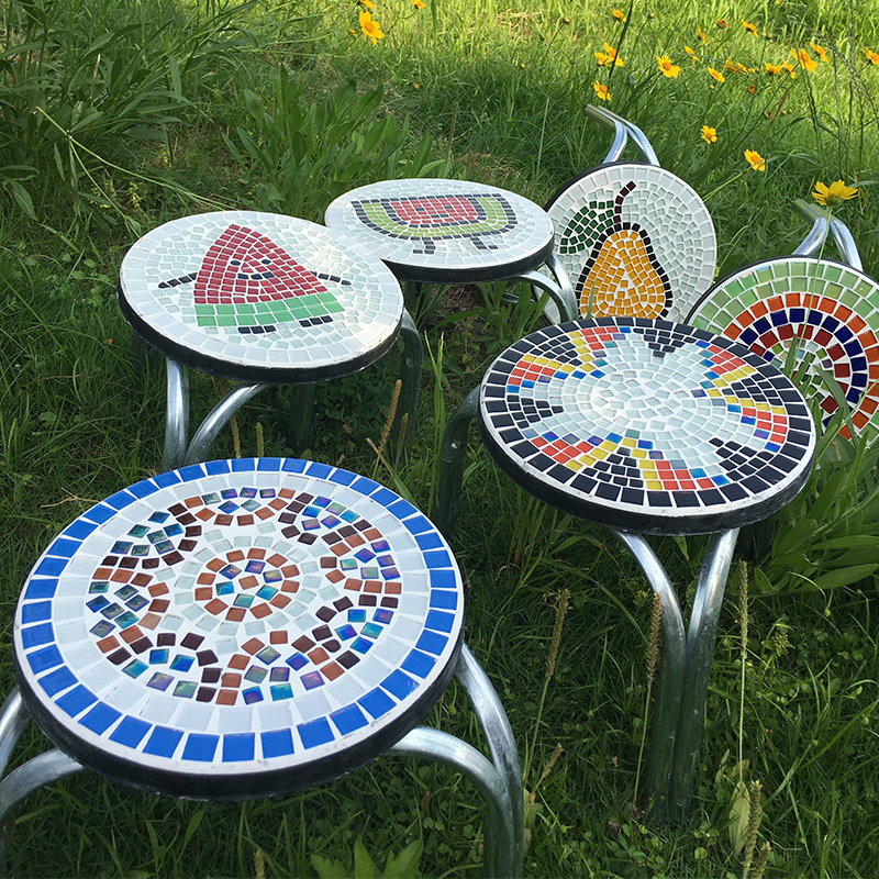 Mosaic DIY handmade small stool material bag creative decorate furniture small chair Children's adult activities