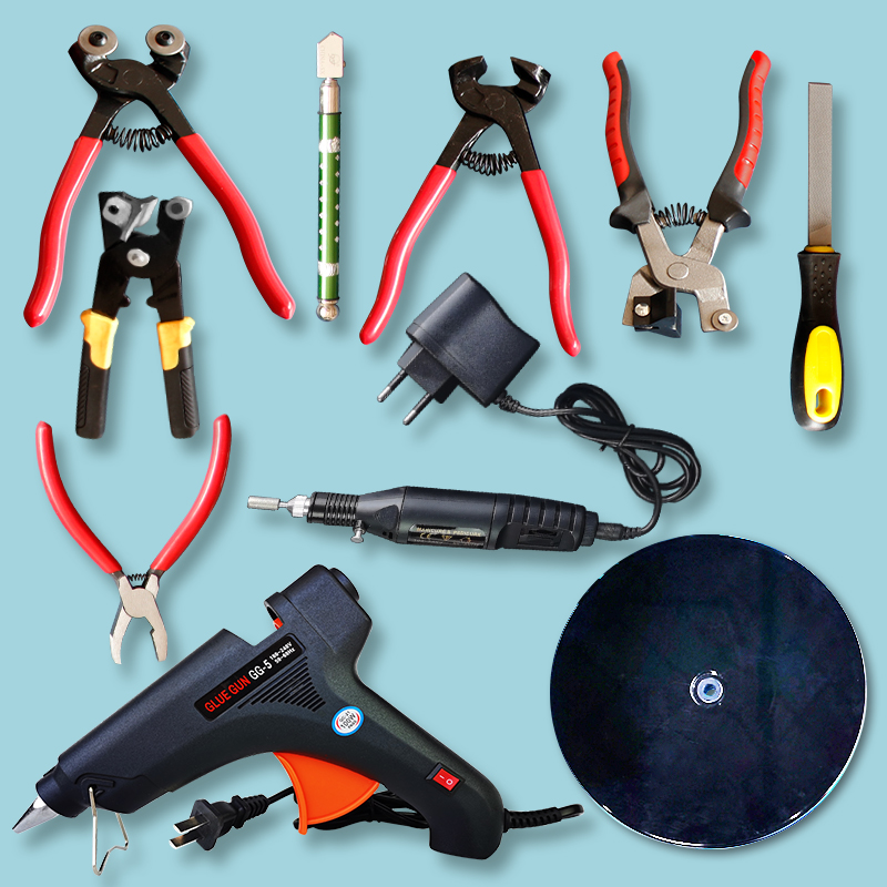 diy mosaic scissors round mouth pliers round mouth pliers flat mouth pliers glass knife snapping sheet pliers polished filing knife glue gun tool-Taobao