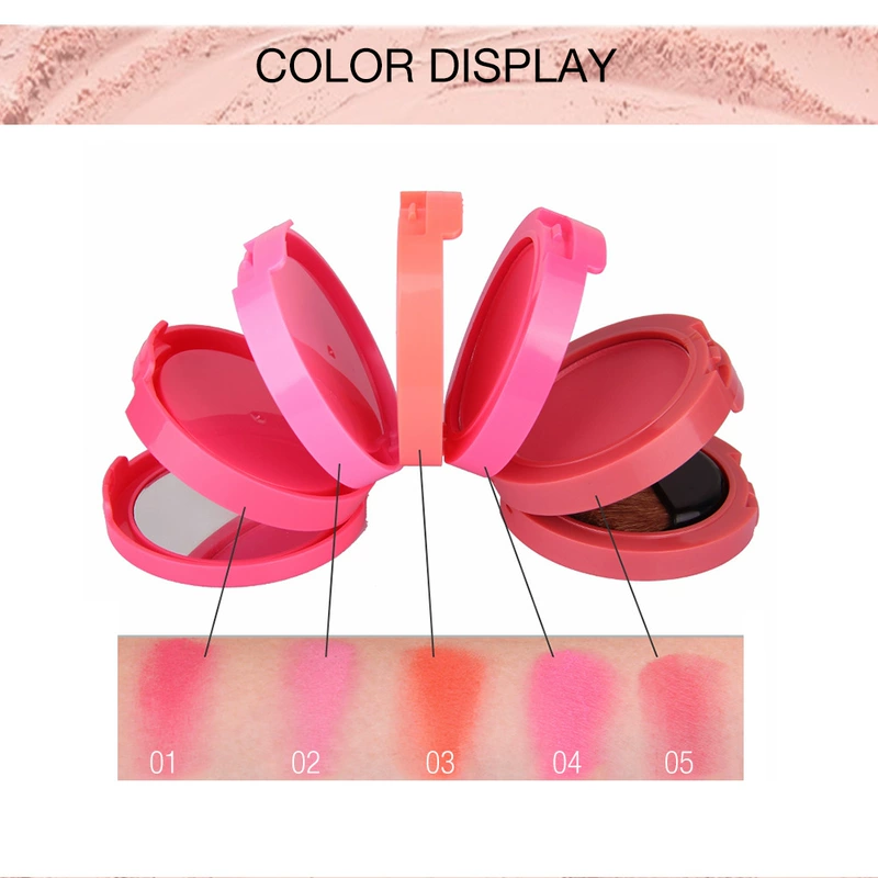 Music Flower Rouge Cream 5 Color Blush Palette Trang điểm Nude Trẻ hóa Trang điểm Làm sáng Tạo hình lại Trang điểm M2089 - Blush / Cochineal