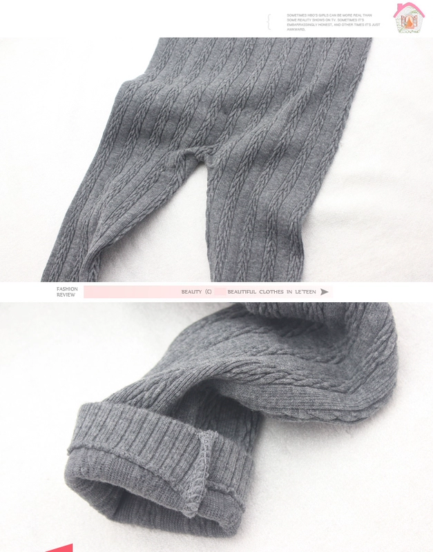 2018 mùa thu giảm béo đan quần legging sọc dọc lúa mì tăng đột biến kích thước lớn phiên bản Hàn Quốc của quần len bước chân mặc