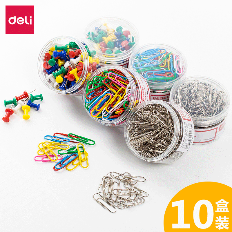 Deli thickened paper clip Color paper clip Creative bookmark Cute big pin Office buckle pin Fixed paper clip
