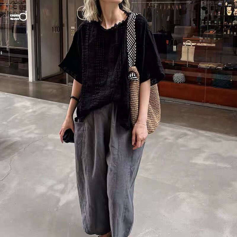 Linen Lace Top