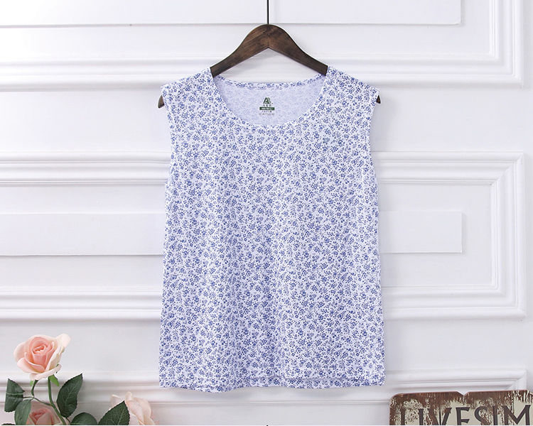 Áo lót AB cho mẹ trung niên áo cotton nữ cổ tròn không tay rộng áo vest cũ ab đồ ngủ S722 áo thun ba lỗ nữ big size