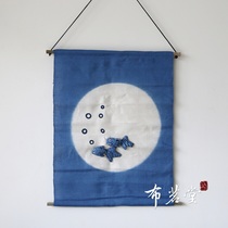 Bumingtang Fabric Goldfish Wall Hanging Handmade Linen Tie-Dye Fish