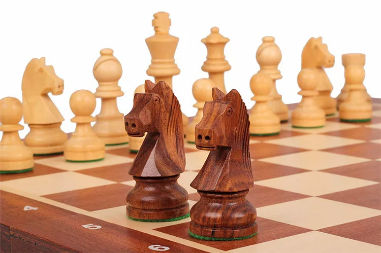 «1ChesS large -scale chess European imported solid wood folding chessboard Taton Tonton German Knights chess»
