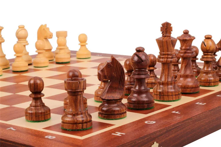 «1ChesS large -scale chess European imported solid wood folding chessboard Taton Tonton German Knights chess»