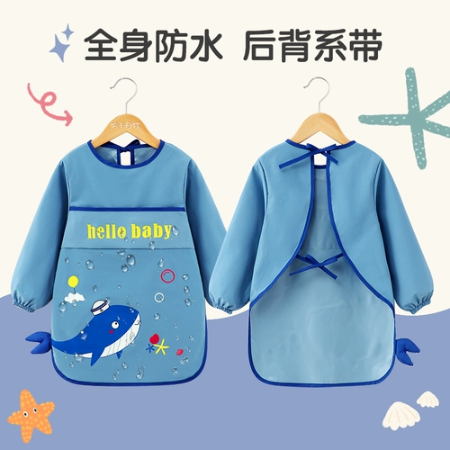 Трехмерный детский длинный водонепроницаемый нагрудник для девочек для детского сада, 3D, анти-грязь, делается под заказ, с печатью вашего логотипа