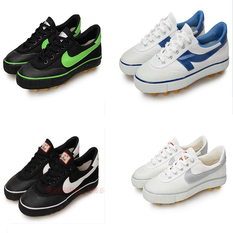 Three Balls Football Shoes Teenagers Elementary School Kids Wear Resistant Bottom Long Glue Nails Children Men's And Women's Broken Nails Canvas Training Shoes Leather Foot