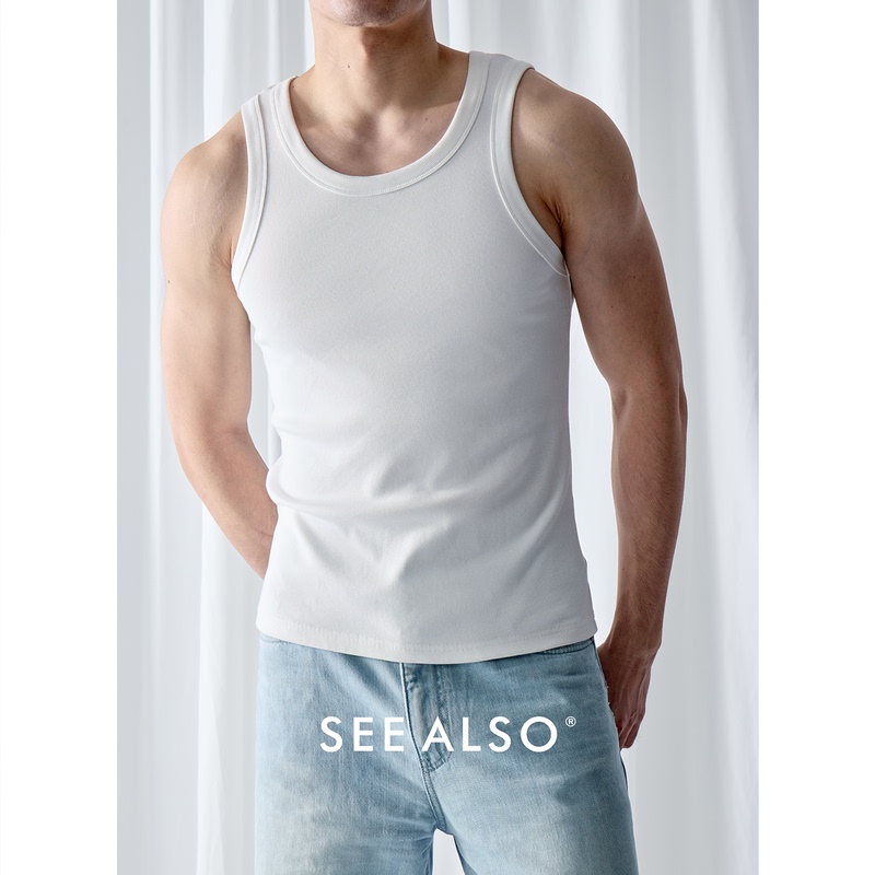 Seealso American-Style Basic Ribbed Stretch Cotton Hip-Hop Casual Unisex Versatile Fitness Tank Top Seealso American-Style Basic Ribbed Stretch Cotton Hip-Hop Casual Unisex Versatile Fitness Tank Top