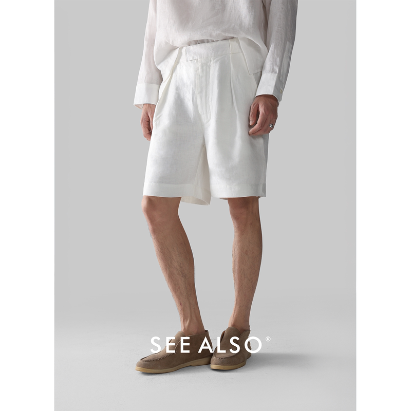 See Also『Reinga Bermuda』Five-Point Shorts Summer New Style Relaxed Old Money Straight Linen Shorts for Men