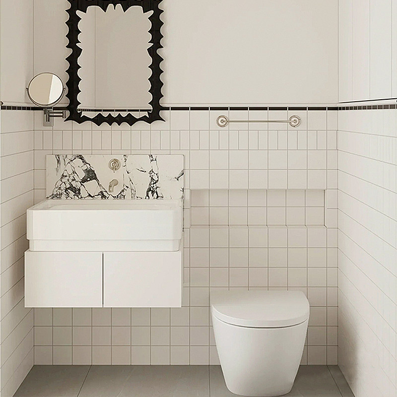 Facile Small Square Brick Mosaic Tile Kitchen Matt Light White Brick Toilet Wall Brick Toilet Bathroom Balcony Floor Tiles