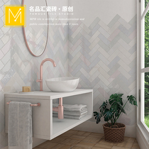 Italy rainbow handmade brick all porcelain kitchen tile bar restaurant background wall toilet bathroom toilet wall tile