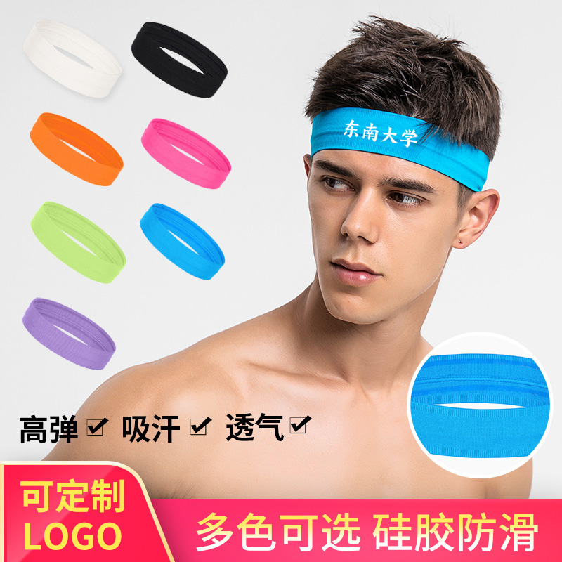 Custom motion hair band suction sweats with head with basketball running guide sweat stop perspiration with headscarf set to be LOGO printed word