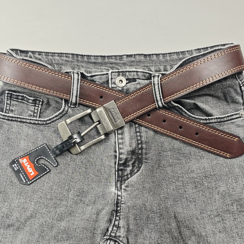 Authentic Levis Leather Belt with Rotating Pin Buckle, Men's Genuine Leather Double-Sided Casual Belt, Gift Box Set Authentic Levis Leather Belt with Rotating Pin Buckle, Men's Genuine Leather Double-Sided Casual Belt, Gift Box Set