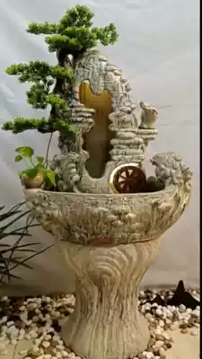 Golden toad fish tank rockery flowing water fountain ornaments lucky elephant humidifier living room office jewelry pottery