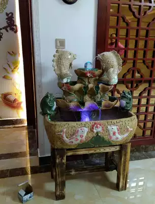 Pisces play beads to attract wealth fish tank porch water fountain idyllic humidifier long fish tank feng shui ball fish tank