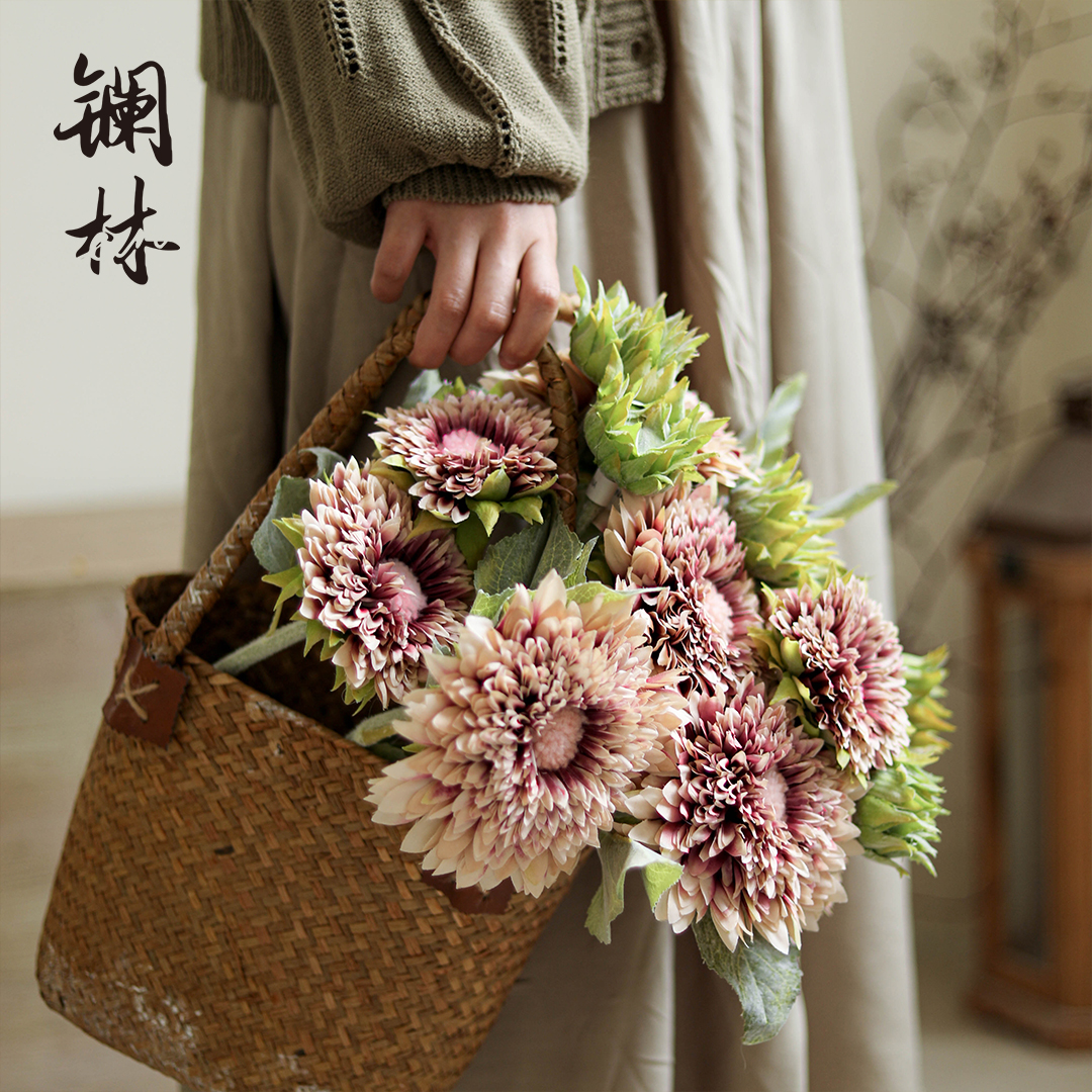 Simulation Sunflower Sunflower Sunflower Sunflower Bouquet Table Vase Pendulum Pieces Living-room Flower Arrangement Drying Flowers Fake Flowers Art Ceramics