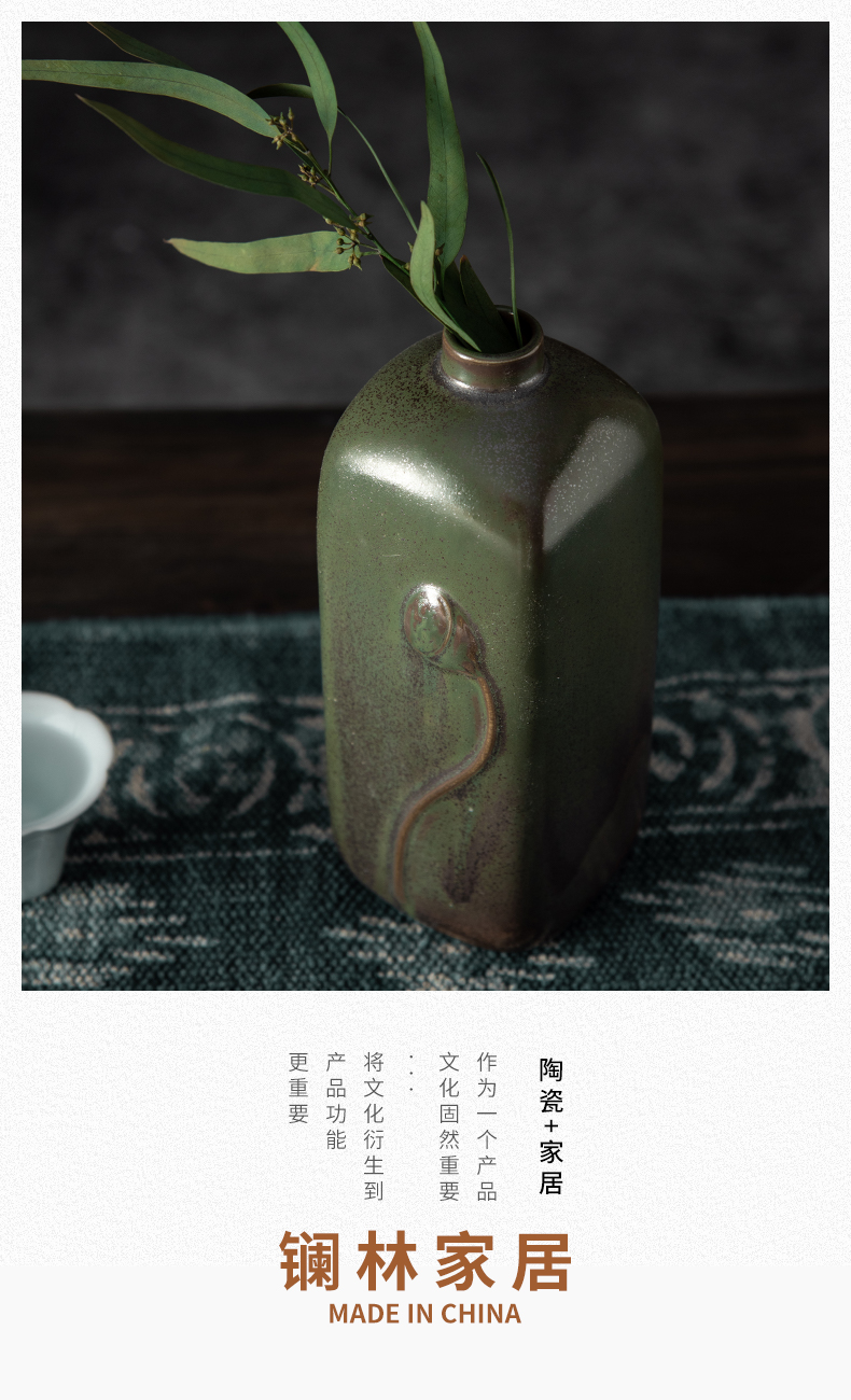 Jingdezhen Japanese manual zen coarse pottery vase flowers sitting room tea flower arrangement of Chinese style restoring ancient ways ceramic small place