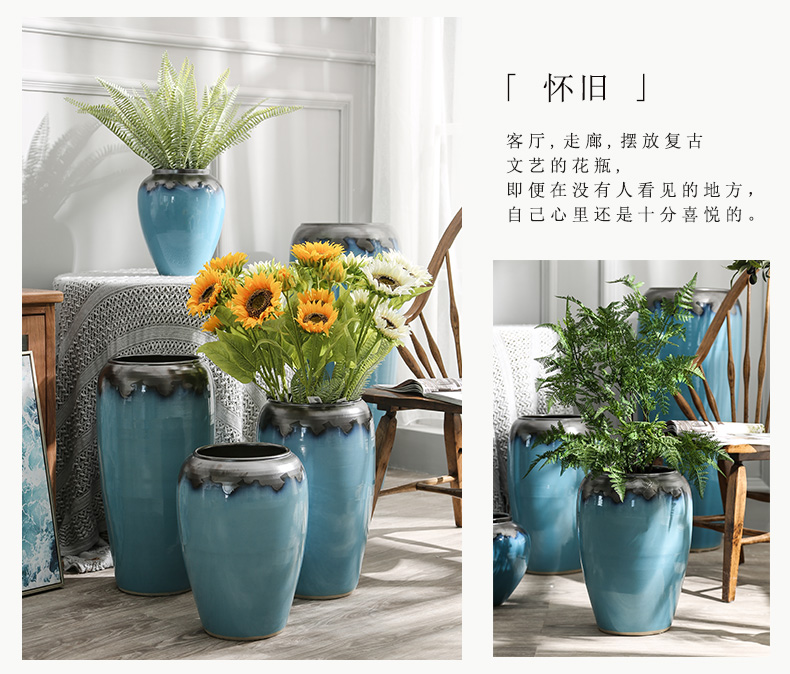 Landing a large ceramic vase furnishing articles contracted and I sitting room dry flower arranging flowers porcelain hotel villa decoration POTS