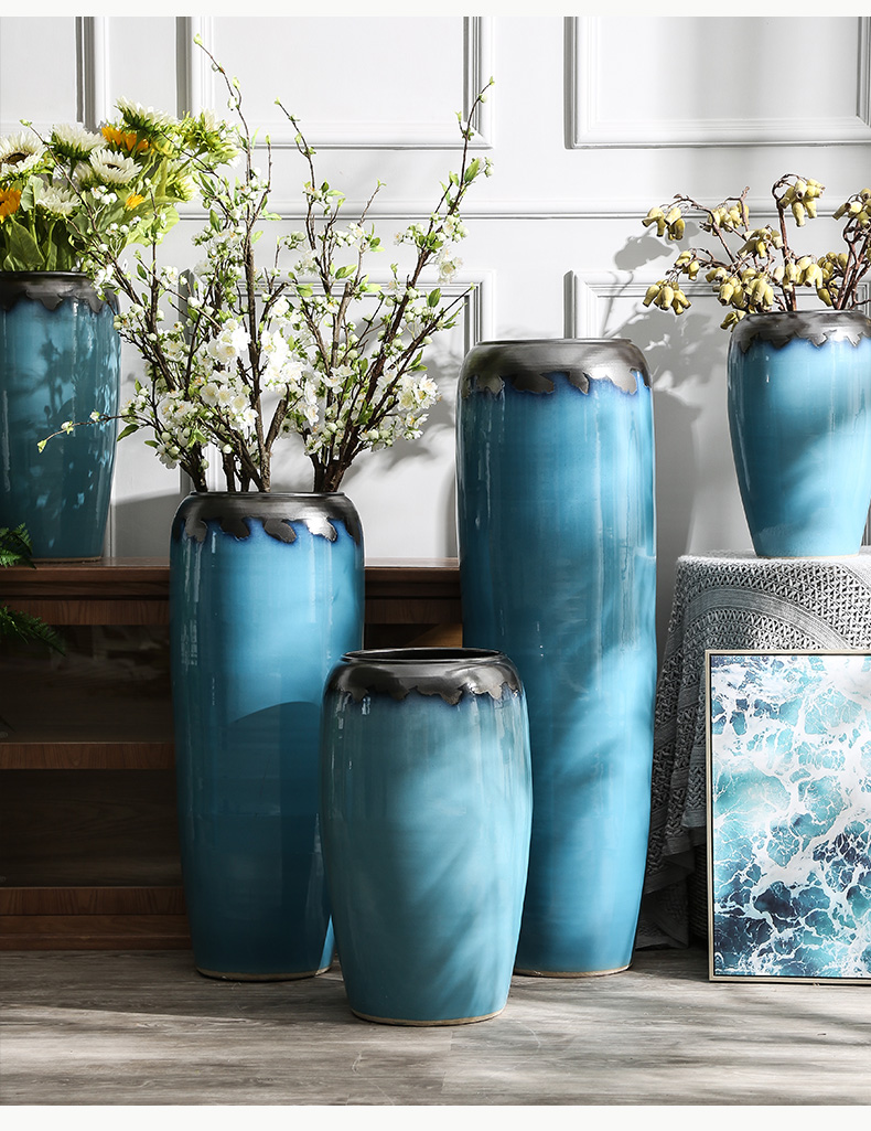 Landing a large ceramic vase furnishing articles contracted and I sitting room dry flower arranging flowers porcelain hotel villa decoration POTS