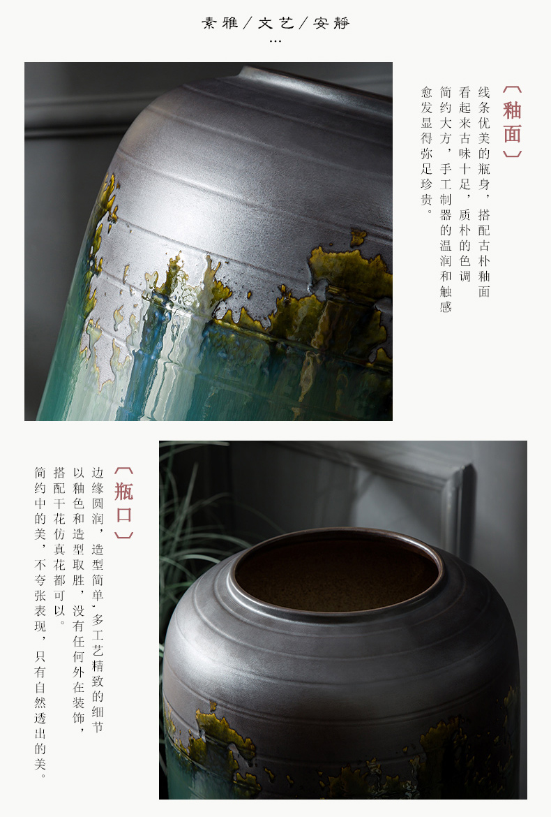 Ceramic vases, flower arrangement sitting room place I and contracted to restore ancient ways the dried ou landing big flowerpot jingdezhen porcelain