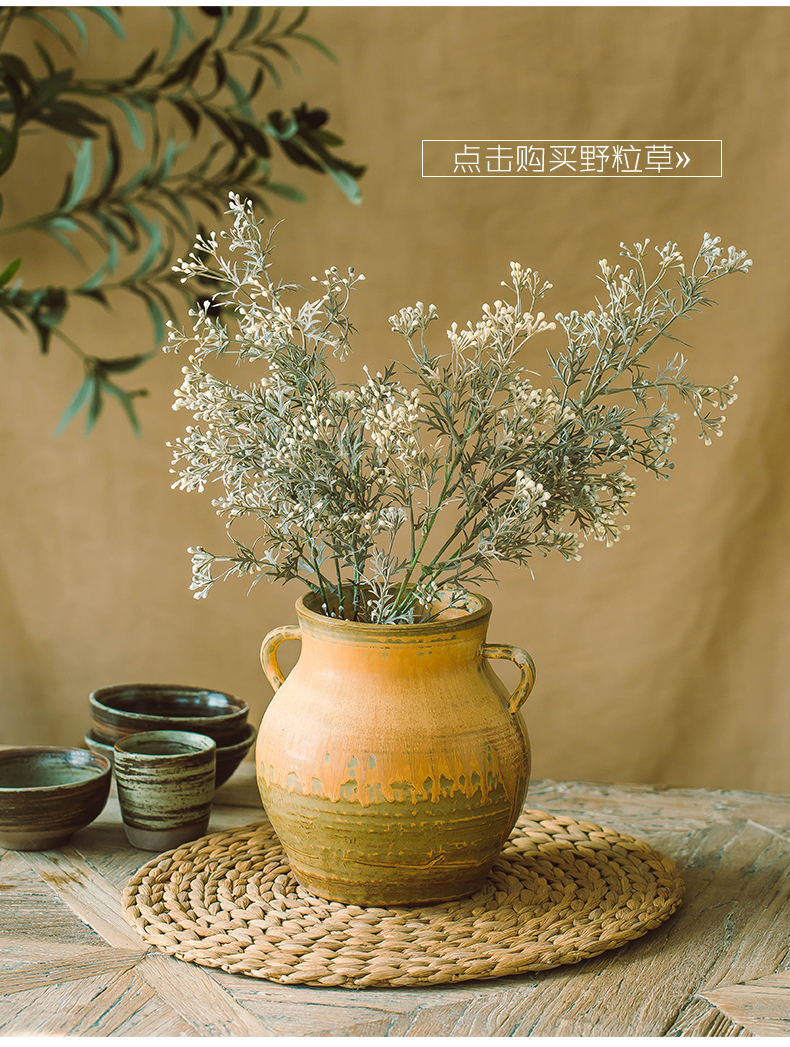 Retro legend POTS in dry flower vase manual rural idyll coarse pottery son hydroponic flowers is a kind of fleshy