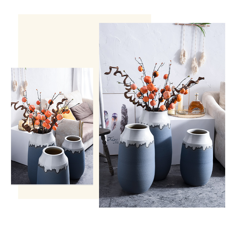 The modern ceramic vase sitting room ground adornment furnishing articles flower implement dried flowers EVA terms simulation flower arranging flowers